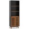 Black-Walnut 5-Tier Bookshelf with Solid Wood, MDF and Aluminum Alloy